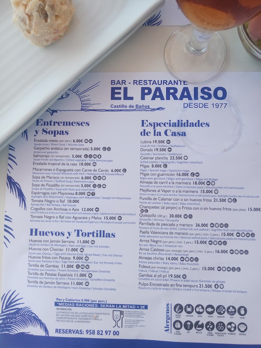 Restaurante ''El Paraíso'' Menu - Image 2