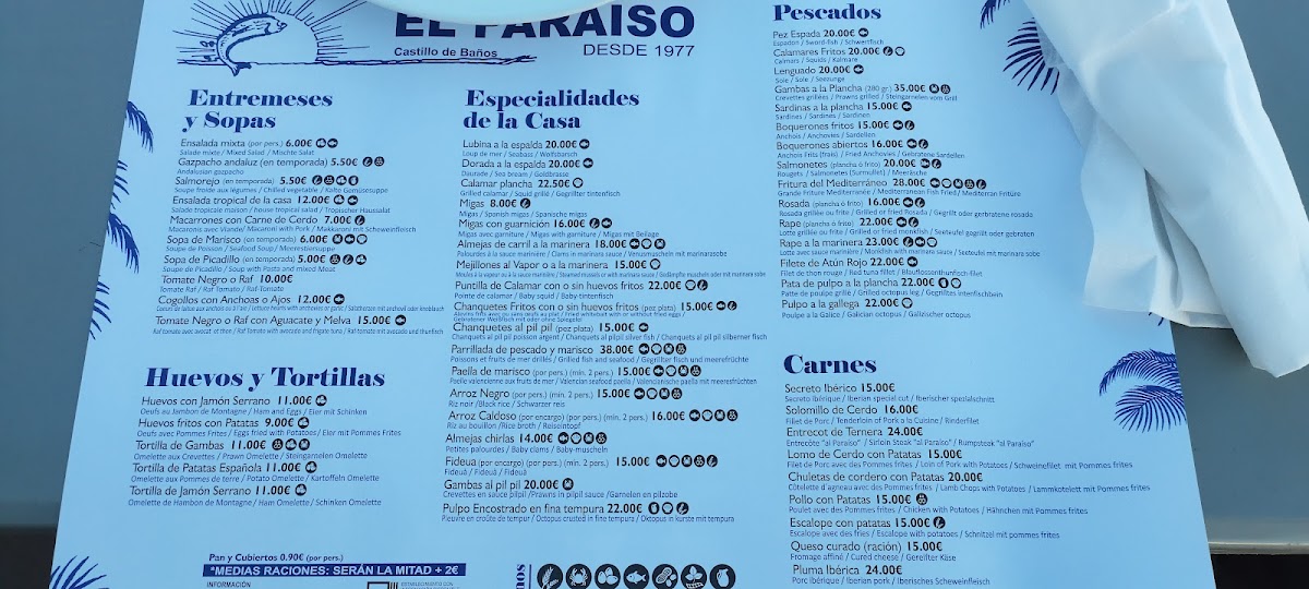 Restaurante ''El Paraíso'' Menu - Image 4